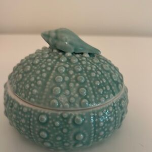 Blue Sea Urchin Textured Decor Accent